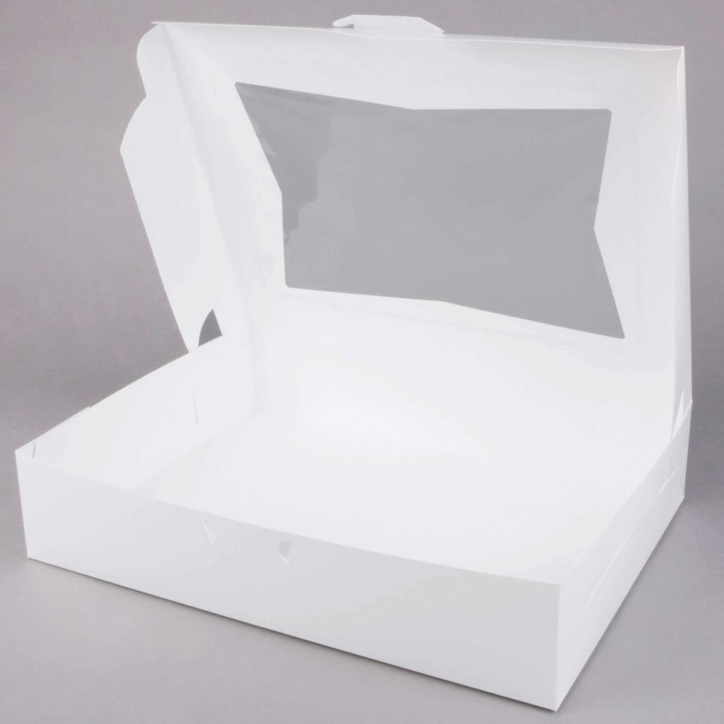 Pack of 10 White 19x14x4 Window Bakery or Cake Box